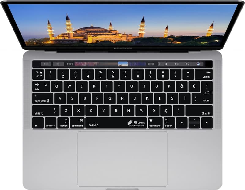 Türkische Tastaturabdeckung für Mac mit Schriftzeichenanordnung