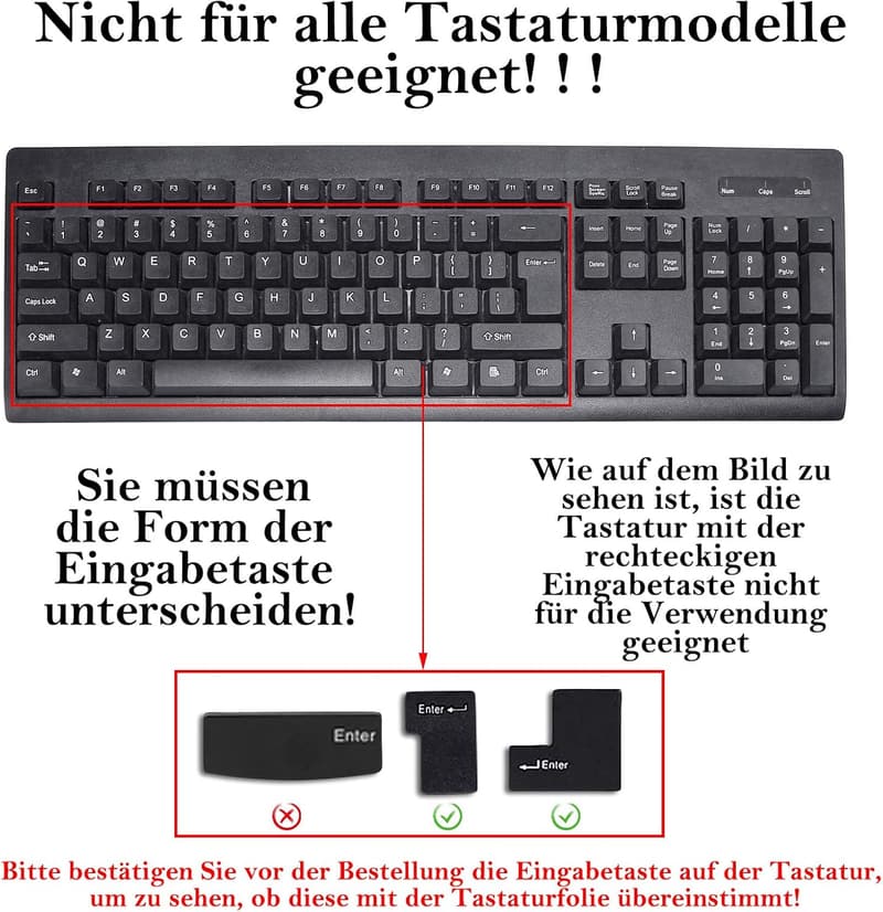 Silikon Tastaturschutz für Desktop-Computer – 4er Set, transparent, wasserdicht und staubdicht