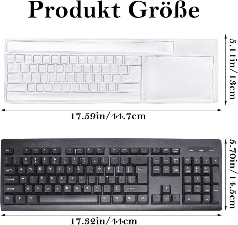 Silikon Tastaturschutz für Desktop-Computer – 4er Set, transparent, wasserdicht und staubdicht