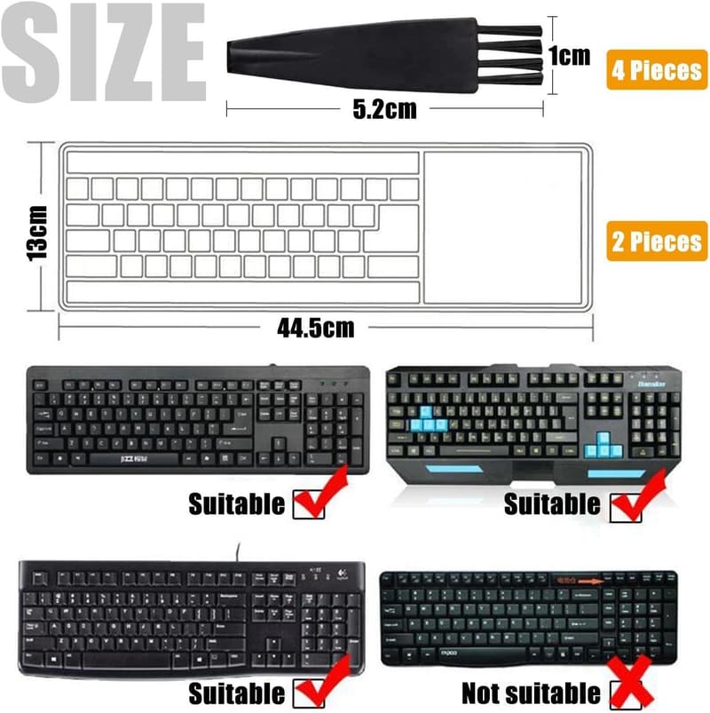 Universelle transparente Tastaturfolie mit 4 Reinigungsbürsten