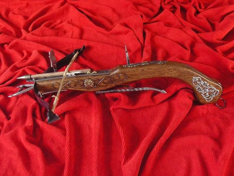 Mittelalterliche Holzarmbrust Inquisitor 46 cm für Sammler als Geschenk