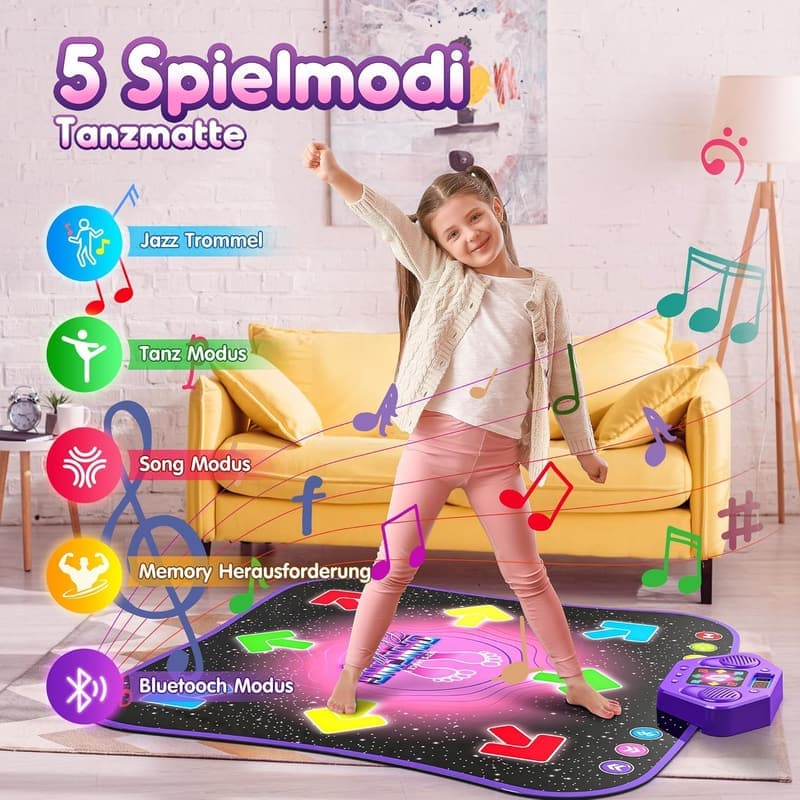 Tanzmatte mit Bluetooth für Kinder – Geschenke für Mädchen und Jungen