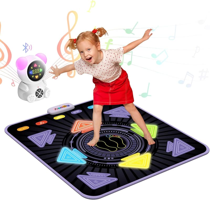 Wiederaufladbare Tanzmatte für Kinder mit Bluetooth und LED-Leuchten