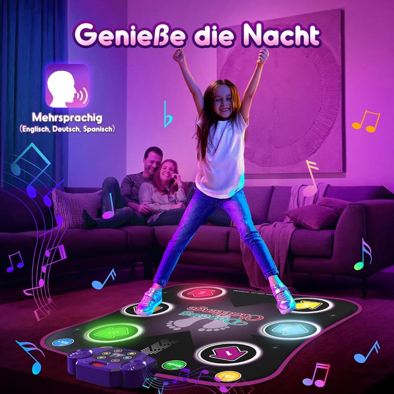 Leuchtende Musikmatte für Kinder ab 3 Jahren mit Bluetooth, 5 Modi