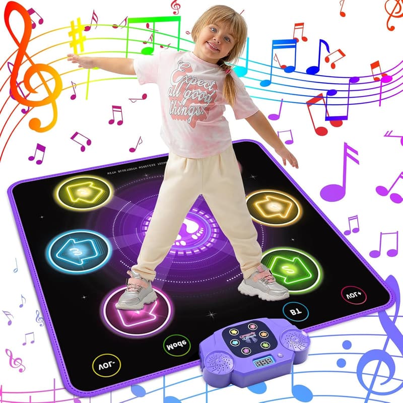 Beleuchtete Tanzmatte mit Bluetooth für Kinder ab 3 Jahren