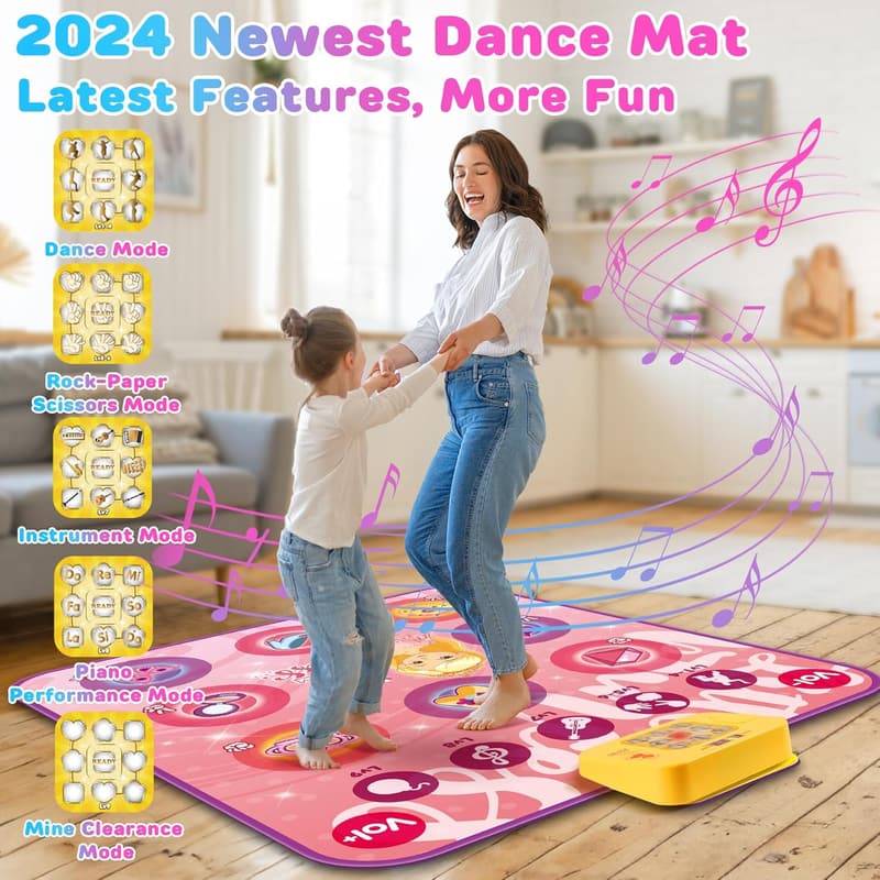 Tanzmatte für Kinder mit Musik und 5 Spielmodi - Geschenkidee für Weihnachten und Geburtstage