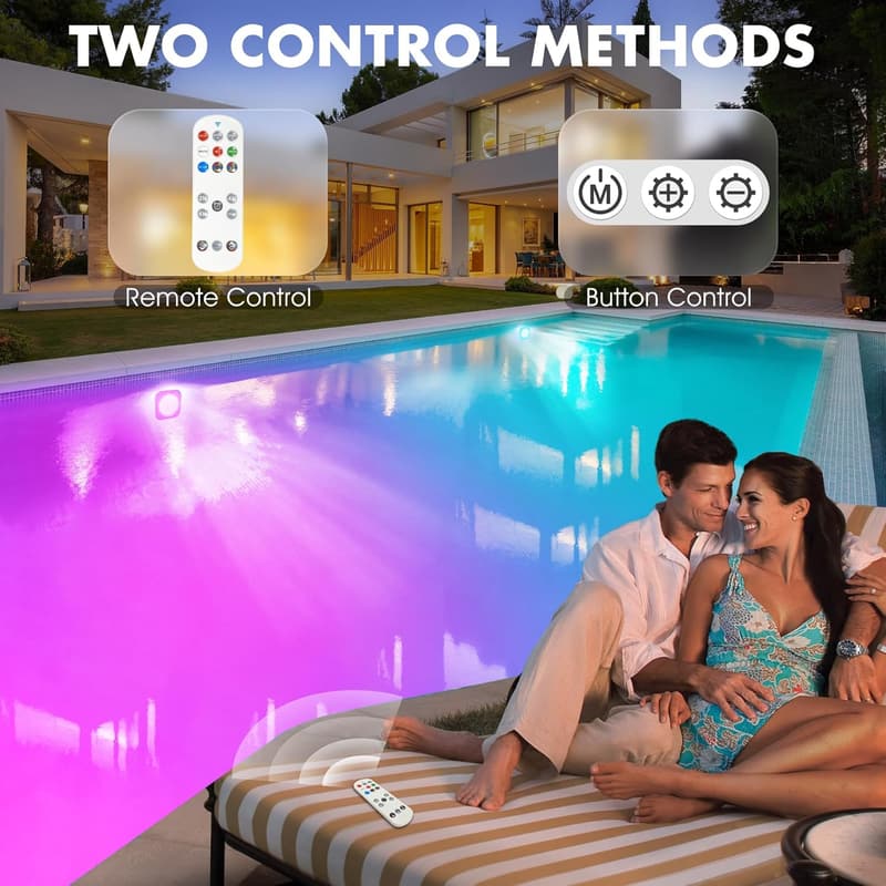 LED Poolbeleuchtung mit Fernbedienung - Unterwasserlicht für Aufstellpools