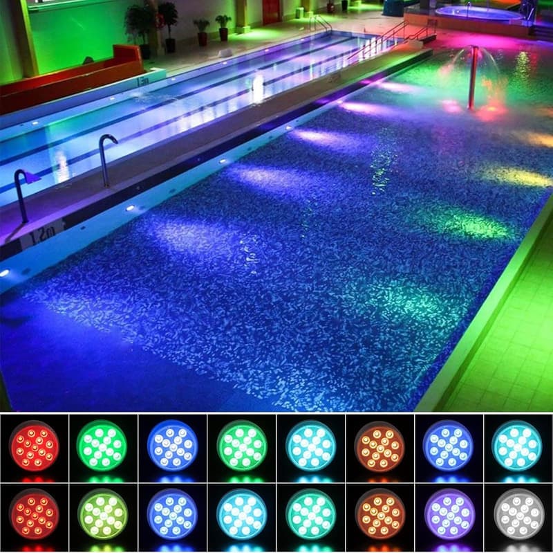 LED Poolbeleuchtung mit Fernbedienung - 4er Set, wasserdicht IP68
