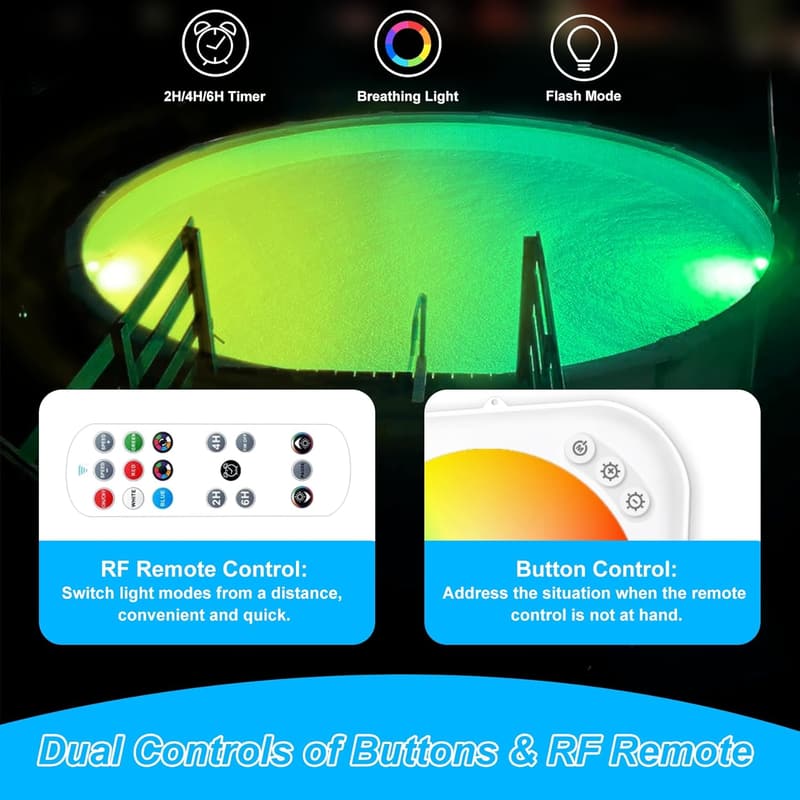 Magnetische LED Poolbeleuchtung mit Fernbedienung für Aufstellpools