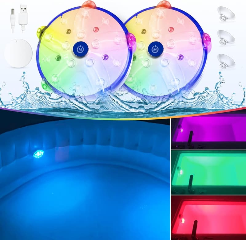 Akku Unterwasserlicht für Pools und Whirlpools, wiederaufladbar, farbwechselnd