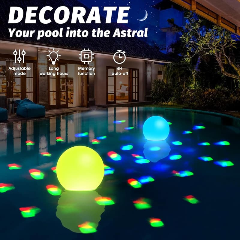 Vielfarbige LED Poolbeleuchtung mit Unterwasser Lichtshow – 2 Stk.