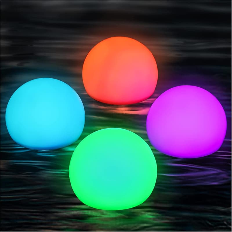 Schwimmende Poollichter mit Fernbedienung – 4er Set RGB, wasserdicht
