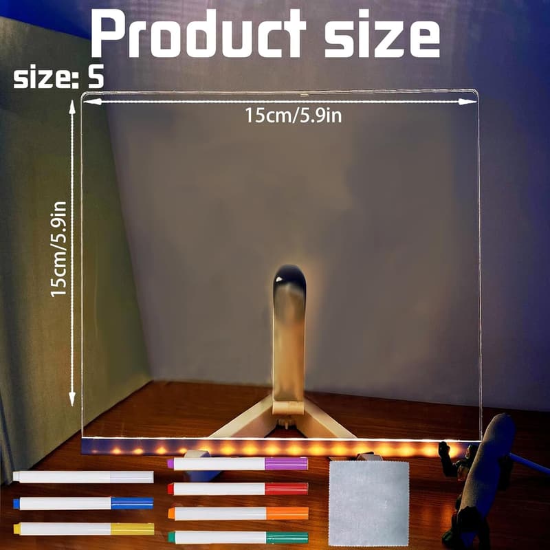 LED Nachrichtentafel mit Ständer und 7 Farbstiften – DIY Geschenk für Weihnachten, Geburtstag, Muttertag