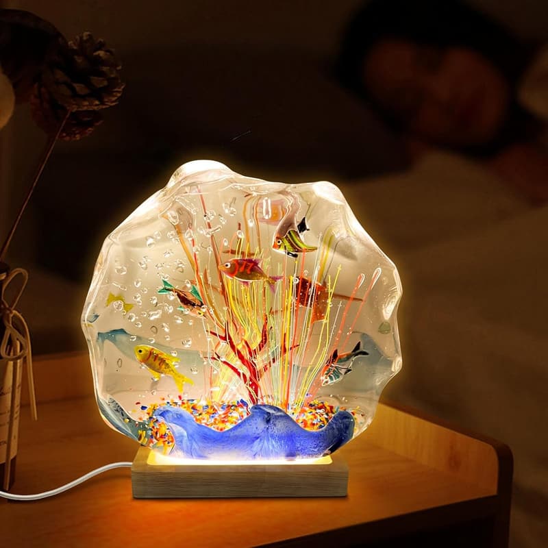 Verstellbarer LED-Lichtsockel aus Holz für 3D-Kristallkunst