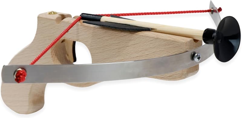 Mini Holz Hand-Armbrust mit Federstahlbogen, 30 cm, inkl. 3 Bolzen