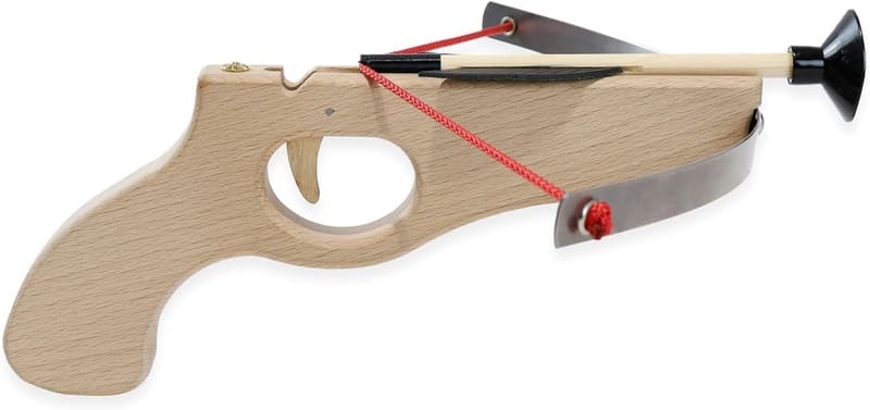 Mini Holz Hand-Armbrust mit Federstahlbogen, 30 cm, inkl. 3 Bolzen