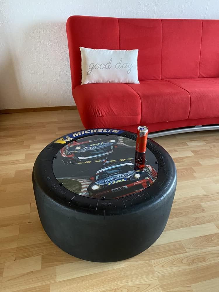 Racing Beistelltisch mit Rollen aus Tourenwagenreifen