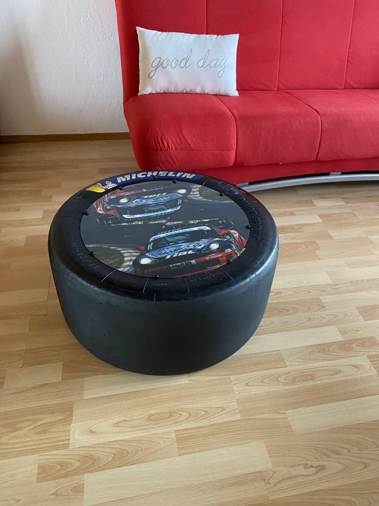 Racing Beistelltisch mit Rollen aus Tourenwagenreifen