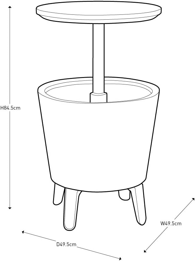 Keter Cool Bar Cocktailtisch mit Kühlbox, grau/weiß, wetterfest