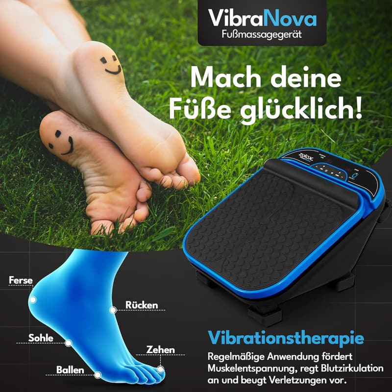 Elektrisches Fußmassagegerät mit Vibration - 30 Geschwindigkeitsstufen für entspannte Füße und Waden