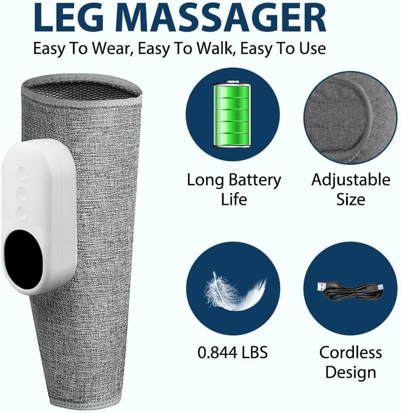 Wadenmassagegerät mit 3 Intensitäten und 3 Modi für entspannte Beine