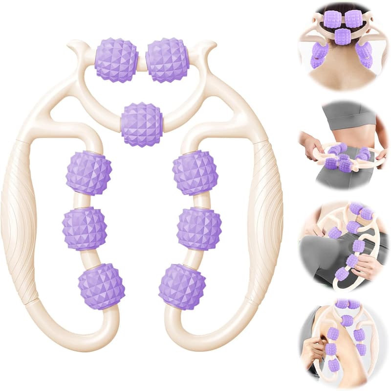 Massage Roller für Beine und Arme, Deep Tissue Massageroller (Weiß+Lila)