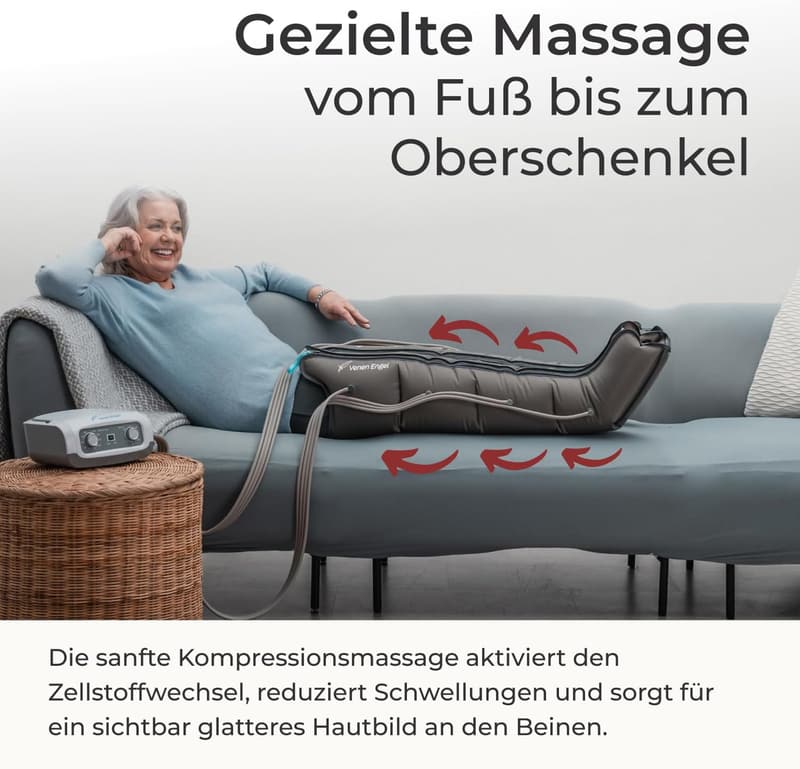 Venen Engel Basic Massagegerät mit Beinmanschetten zur Cellulite-Reduktion