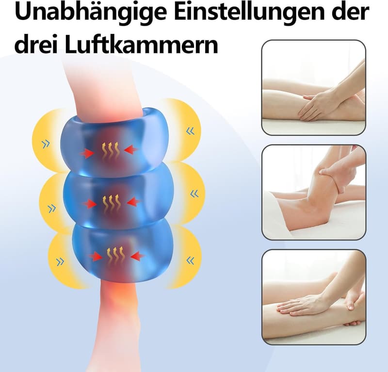 Kabelloses Beinmassagegerät mit Heizung und Luftkompression, 2 Stück