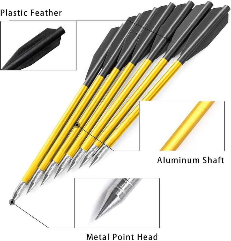 Aluminium Armbrustbolzen 16cm für 50lb/80lb - 12er Set zur Präzisionsschießpraxis