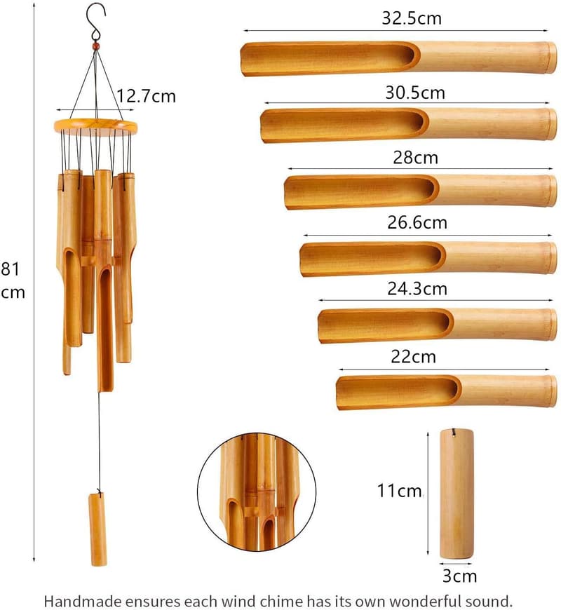 Bambus-Windspiel 81 cm - Dekoration für Garten und Terrasse