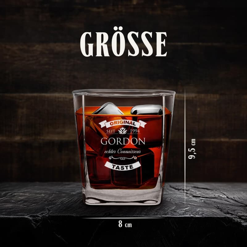 Personalisierte Whiskygläser mit Gravur - Set 300 ml für Männer