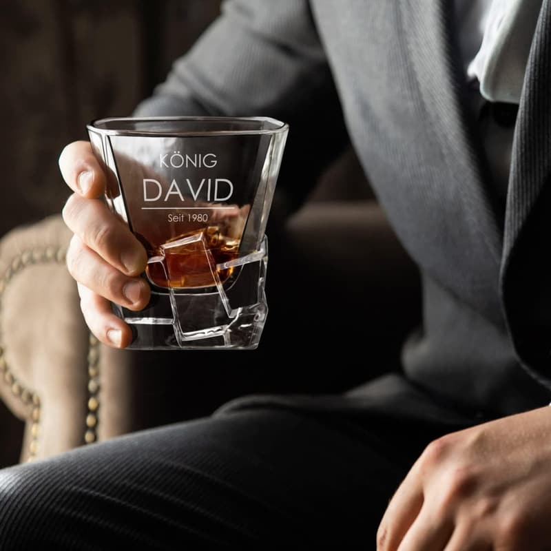 Personalisierte Whiskygläser mit Gravur - 250 ml - Geburtstagsgeschenk für Männer