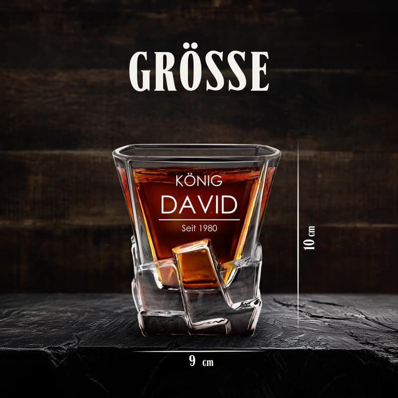 Personalisierte Whiskygläser mit Gravur - 250 ml - Geburtstagsgeschenk für Männer