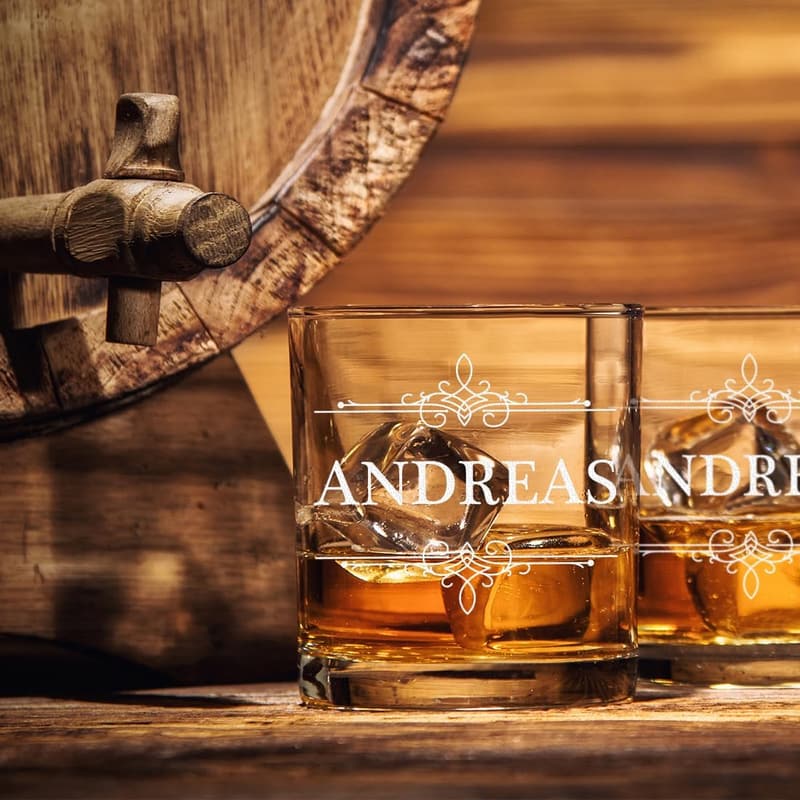 Personalisierte Whiskygläser mit Gravur für Männer - 315 ml Kristallglas