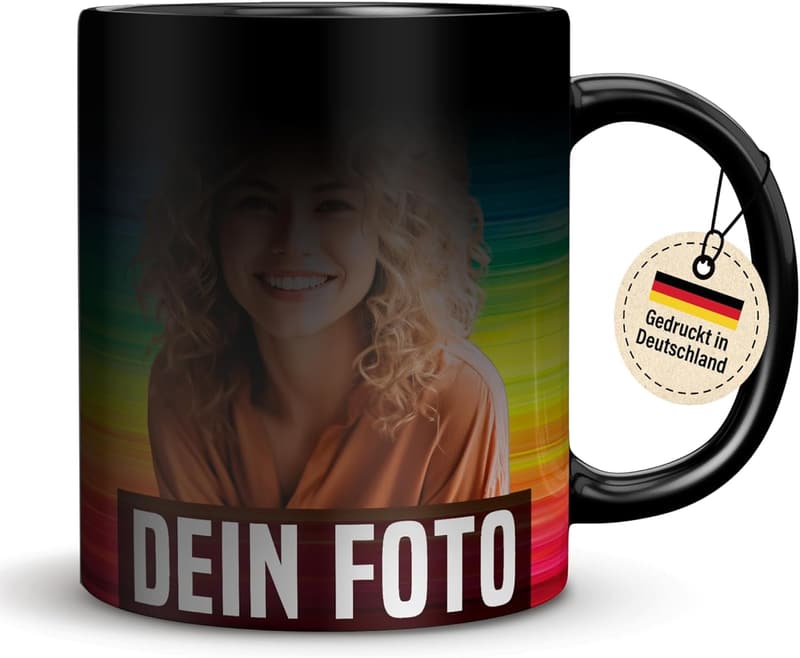 Personalisierte Zaubertasse mit Foto und Farbwechsel-Effekt
