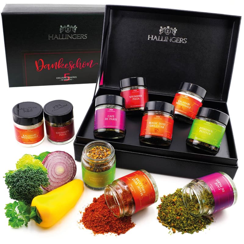 Handgemachtes Gewürz Geschenkset zur Danksagung – 5 Gewürze aus aller Welt