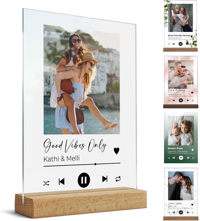 Personalisierte Spotify Glas Bild mit QR Code im Song Cover Design