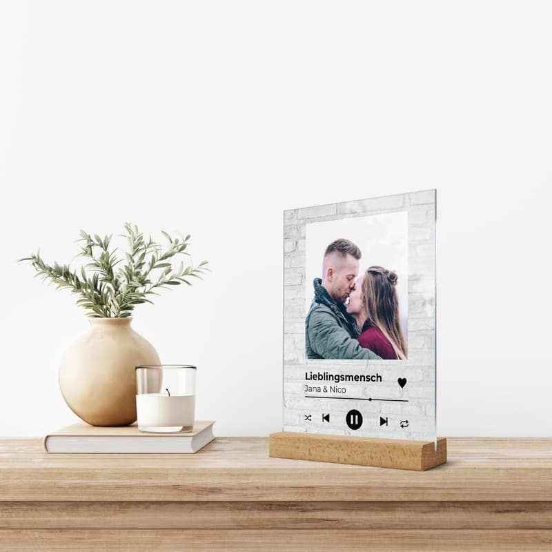 Personalisierte Spotify Glas Bild mit QR Code im Song Cover Design