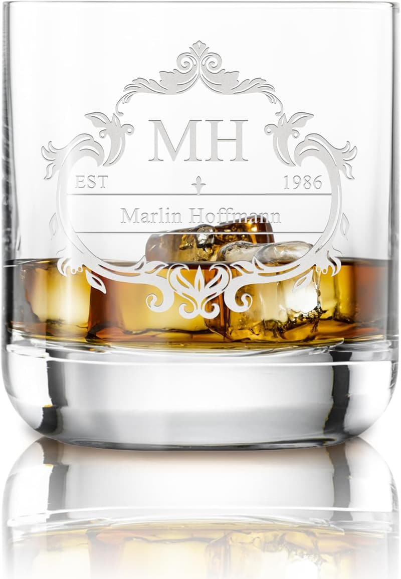 Personalisierter Whiskyglas für Männer – 300ml, graviert, spülmaschinenfest