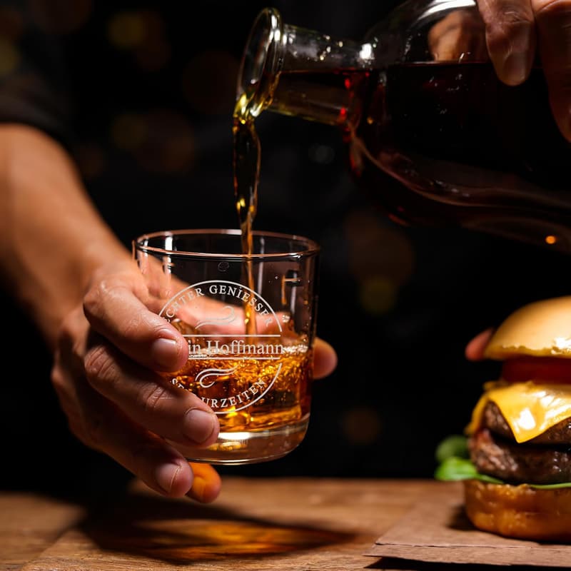 Personalisierter Whiskyglas für Männer – 300ml, graviert, spülmaschinenfest