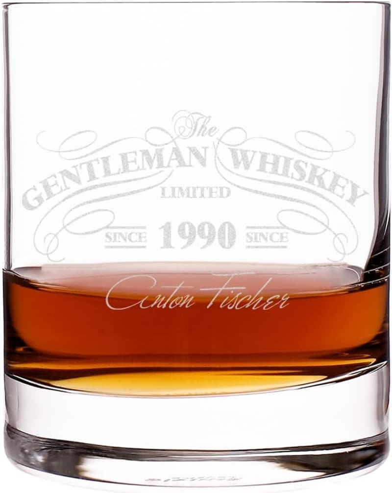 Whiskey Glas für Männer - Gentleman Design mit gratis Gravur