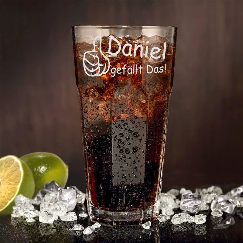 Personalisiertes Longdrinkglas 480 ml mit Gravur - Geschenk zum Geburtstag