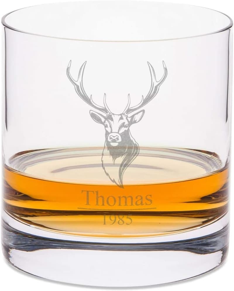 Personalisierte Whiskygläser mit Hirschkopf-Design für Whisky-Liebhaber