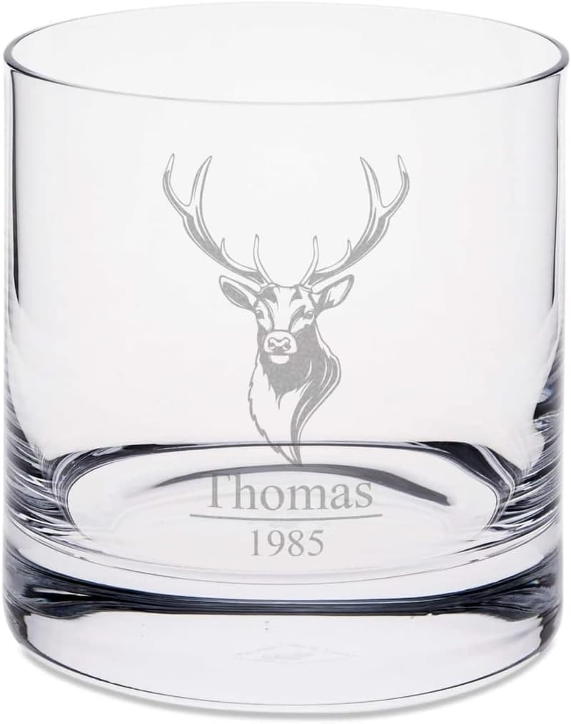 Personalisierte Whiskygläser mit Hirschkopf-Design für Whisky-Liebhaber