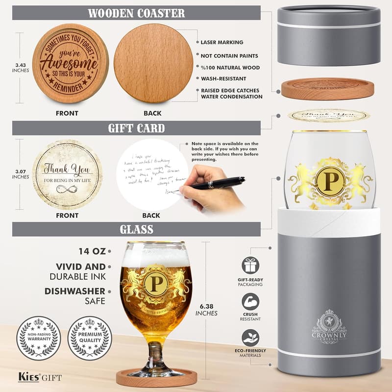 Personalisierte Bierglas mit Gravur für Männer – Geschenk zum Geburtstag