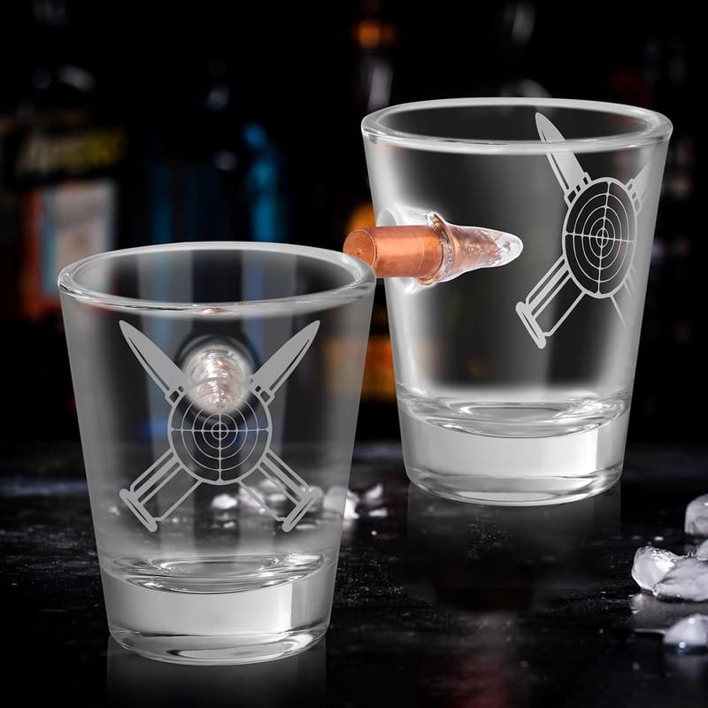 Personalisierte Glas-Schnapsgläser 2er-Set für Parties und Geschenke