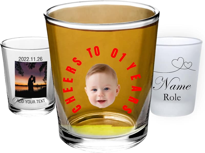 Personalisierte Schnapsgläser mit Foto - Geschenk für Whiskey-Liebhaber