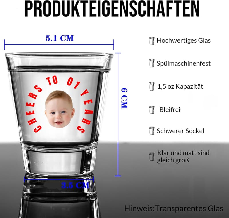 Personalisierte Schnapsgläser mit Foto - Geschenk für Whiskey-Liebhaber