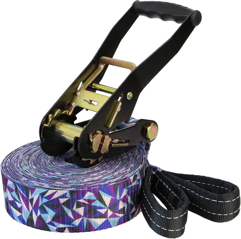 ALPIDEX Slackline Set 15 m für Anfänger & Kinder mit Baumschutz