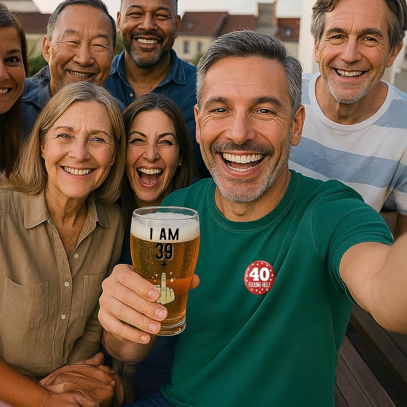 Personalisiertes Bierglas mit Gravur zum 40. Geburtstag für Männer